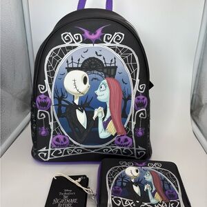 Disney The Nightmare Before Christmas Jack & Sally Wallet - Black & Purple